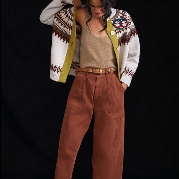 The Reeds Colorblocked Fair Isle Wool Cardigan XS NWOT - Picture 3 of 13